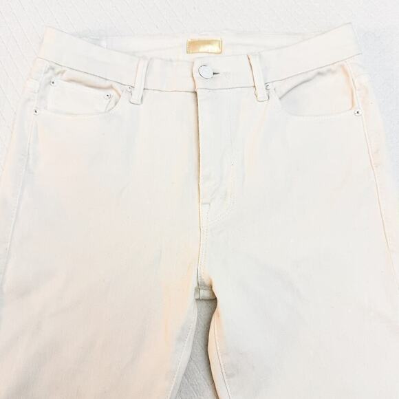 Mother High Waisted Looker Ankle Fray Glass Slipper White Denim Jeans Size 27 - Picture 6 of 11